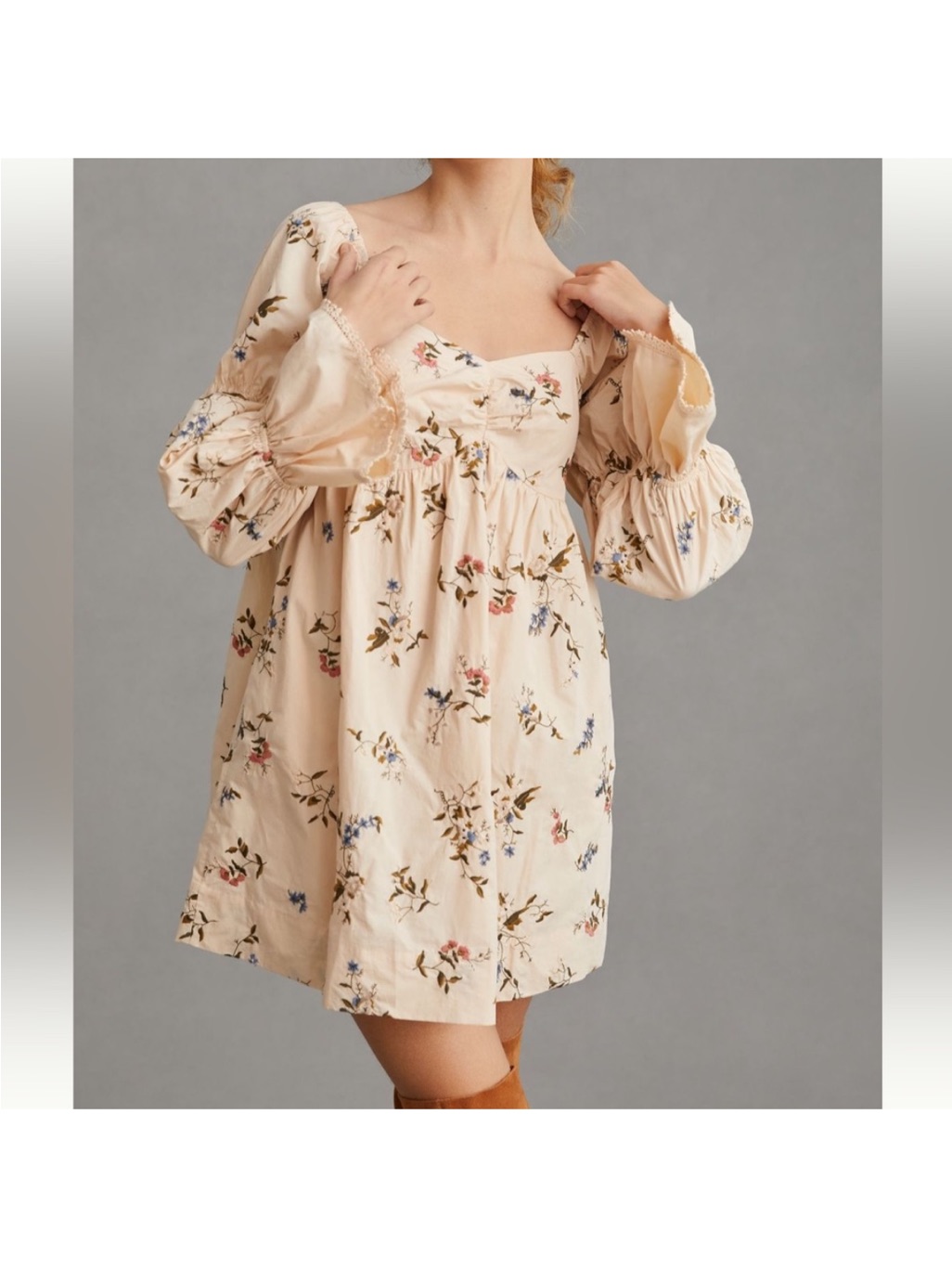 Anthropologie Embroidered Mini Dress Size Xs